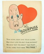 Vintage Vinegar Valentine Sourpuss Penny Dreadful Sarcasm Insult Poem Ephemera - £7.81 GBP
