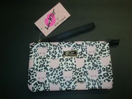 New $48 Luv Betsey Betsey Johnson Wristlet Double Pocket Leopard Pink Cat - £29.52 GBP