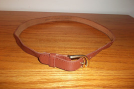 Vintage Early 1980&#39;s  Medium Brown Genuine Leather Belt - £6.19 GBP