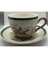 Fox Hunt Hunting Spode  Cup and Saucer #5 The Find Leaping The Brook Dog... - $527.95 MXN