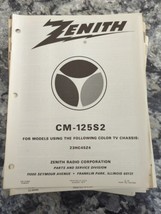 Vintage Zenith CM-125S2 Service Manual For COLOR-TV Chassis 23HC45Z4  - $4.95