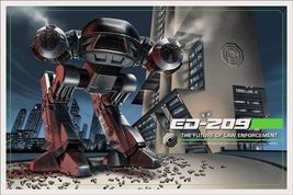 Robocop Future Law Enforcement ED-209 24x36&quot; Print Le Mondo Jason Edmiston Signe - £135.07 GBP