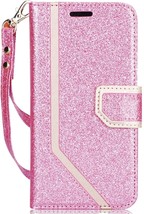 Toplive iPhone XR (6.1&quot;)  Premium Bling Pink Leather Wallet Case with Mirror - £10.82 GBP