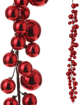 - 4&#39; Red Plastic Christmas Ball Garland - $77.21
