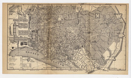 1881 Antique City Map Of Antwerp / Antwerpen / Anvers / Belgium - £22.42 GBP