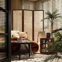 Vintage Floral Folding Screen, High-End Solid Wood Room Divider, Three-P... - $799.00