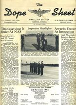 Naval Air Station Norfolk Virginia DOPE SHEET 1945 Weekly Newspaper - $44.67