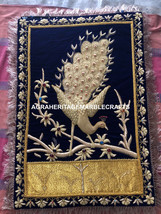 Gold String Decorative Wall Hanging Peacock Beautiful Zari Work Home Decor M110 - £150.25 GBP+