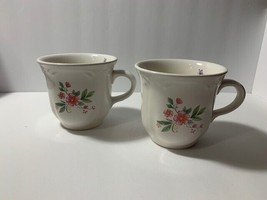 Vintage Cups White Pfaltzgraff Filigree Coffee/Tea Cups Mugs Meadow Lane Design - £2.32 GBP