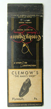 Clemow&#39;s - Plymouth, Pennsylvania Matchbook Cover Crosby Square Men&#39;s Shoe Store - £1.17 GBP