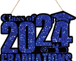 Graduation Decorations Class of 2024 Wooden Sign, Blue 2024 Graduation P... - $20.88