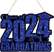 Graduation Decorations Class of 2024 Wooden Sign, Blue 2024 Graduation P... - £16.65 GBP