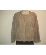 VINCE CAMUTO Jacket Size PS - PM Faux Suede Khaki Tan Open Mesh Fabric N... - £37.25 GBP