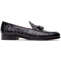 Bianchi Genuine caiman Crocodile Dress Loafers Black image 6