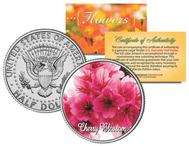 Cherry Blossom Flower Jfk Kennedy Half Dollar Us Colorized Coin - $12.16