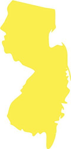 Picniva Yellow New Jersey NJ map Removable Vinyl Wall Decal Home Dicor 3... - $3.91