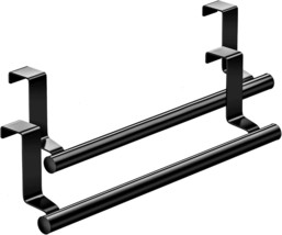 Black Mosuch Over Door Towel Rack Bar Holders In Stainless Steel For Over - £23.40 GBP