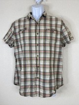 Structure Men Size L Plaid Button Up Shirt Short Sleeve Pockets Casual - £5.72 GBP