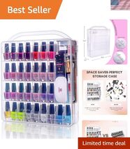 Compact Nail Polish Storage Case with Double Latch - Organizer for 60 Bo... - $85.37