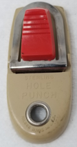 Sterling Hole Punch 666 Metal Single Hole Red Button Small Vintage - $15.15