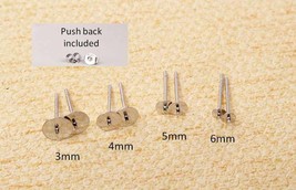 4 Pcs Sterling Silver 925 Flat Earring Posts StickOut Point Findings w/P... - £2.33 GBP+