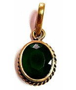 Natural Green Emerald Penna Gemstone 925 Sterling Silver Gold Plated Pen... - £49.23 GBP