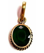 Natural Green Emerald Penna Gemstone 925 Sterling Silver Gold Plated Pen... - £41.72 GBP