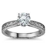 1.15Ct Round Cut White Diamond 925 Sterling Silver Designer Engagement Ring - $96.00