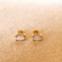 18k Gold Vermeil Opal Stud Earrings - £18.26 GBP