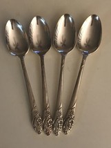 Oneida Community Evening Star 4 Teaspoons 6 1/8&quot; Silverplate 1950 Vintage - $21.55