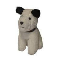 Vintage 1992 Dakin Plush RCA Chipper Dog White and Black 7&quot; Advertising - £9.87 GBP