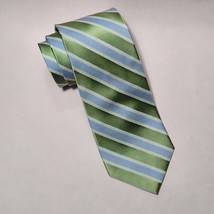 U.S. Polo Assn. Men Dress Silk Tie Green White Blue Stripes 3.5&quot; wide 60&quot; long - £15.56 GBP