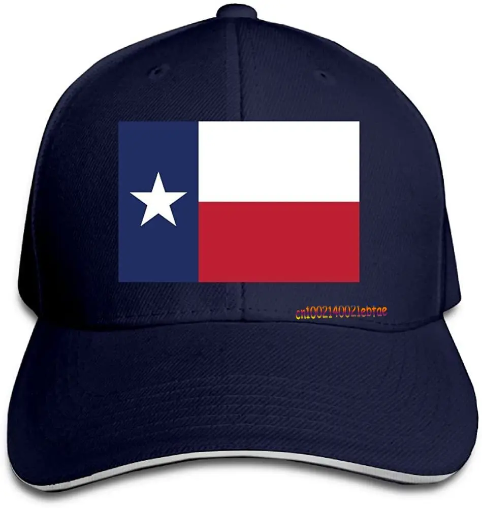 Texas Flag Element Design Caps Custom Sandwich Peaked Cap Unisex Baseball Hat - £14.02 GBP