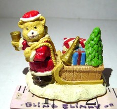 Santa Claus Bear Christmas Toy and Gifts Sled Figurine VTG - £12.55 GBP