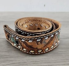 Brushy Creek Full Grain Cowhide Tooled Leather Belt - Eagles Butterfly Sz 38 - £19.32 GBP