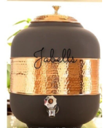 Pure Copper Half Hammered With Silk Finish Water Pot in Grey Color - 13Ltr - $3,897.70 MXN