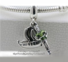 925 Silver Disney Peter Pan and Captain Hook&#39;s Jolly Roger Pirate Ship Charm - £13.93 GBP