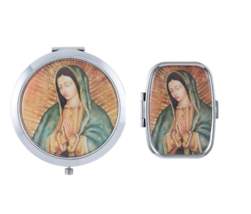 Our Lady of Guadalupe Compact Purse Mirror and Pill Box Set Catholic Christian - £10.51 GBP