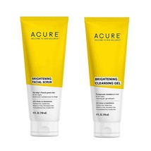 Acure Bestselling Duo Kit - Brightening Facial Scrub &amp; Cleansing Gel - All Skin  - £35.16 GBP
