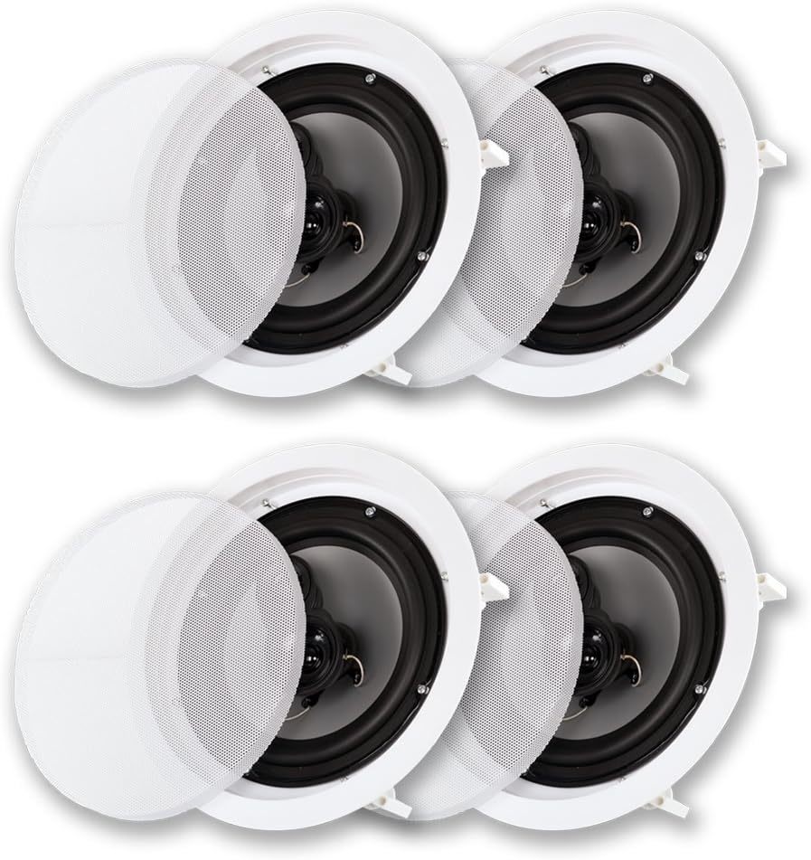 Acoustic Audio Cs-Ic83 In Ceiling 8&quot; Speaker 2 Pair Pack 3 Way Home Theater 1400  			