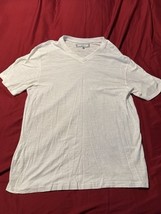 pd&amp;c White Slub V-Neck T-Shirt Men’s XL Lightweight 100% Cotton Tee - $14.94