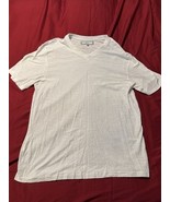 pd&amp;c White Slub V-Neck T-Shirt Men’s XL Lightweight 100% Cotton Tee - $20.43 CAD