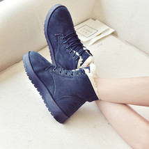 Women Boots Fashion Lace Up Snow Ankle Boots For Women Winter Warm Thick Plush M - £23.55 GBP