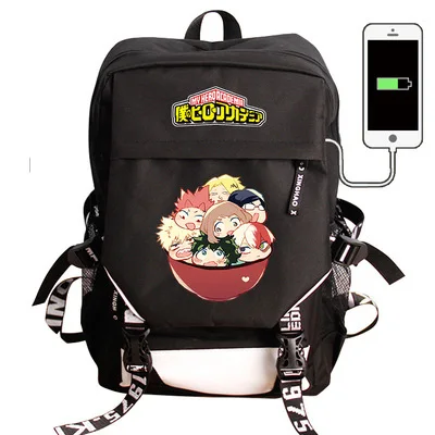 My Hero Academia Laptop USB Charging Backpack Boku no Hero Academia COS School B - $139.64