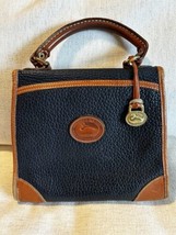 Vintage Dooney &amp; Bourke Navy Bowling Hand Bag All Weather Pebble Grain Leather - £58.14 GBP