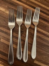4 Dinner Forks Hampton Silversmiths HSV96 Stainless Flatware 8 1/8” Forks - $24.49