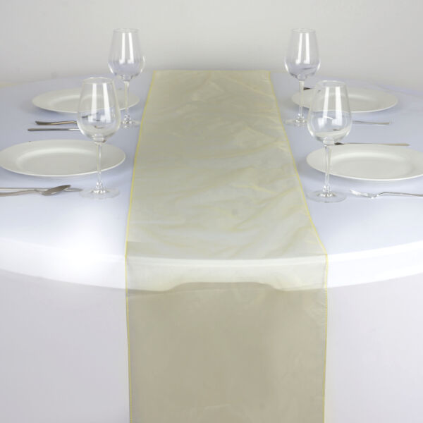 Yellow Organza 14X108&quot;&quot; Table Runner Wedding Party Tabletop Decorations ... - $6.34