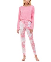 Jaclyn Intimates Womens Sleepwear Super Soft Joggers Pajama Set,Pink/Tid... - £25.69 GBP