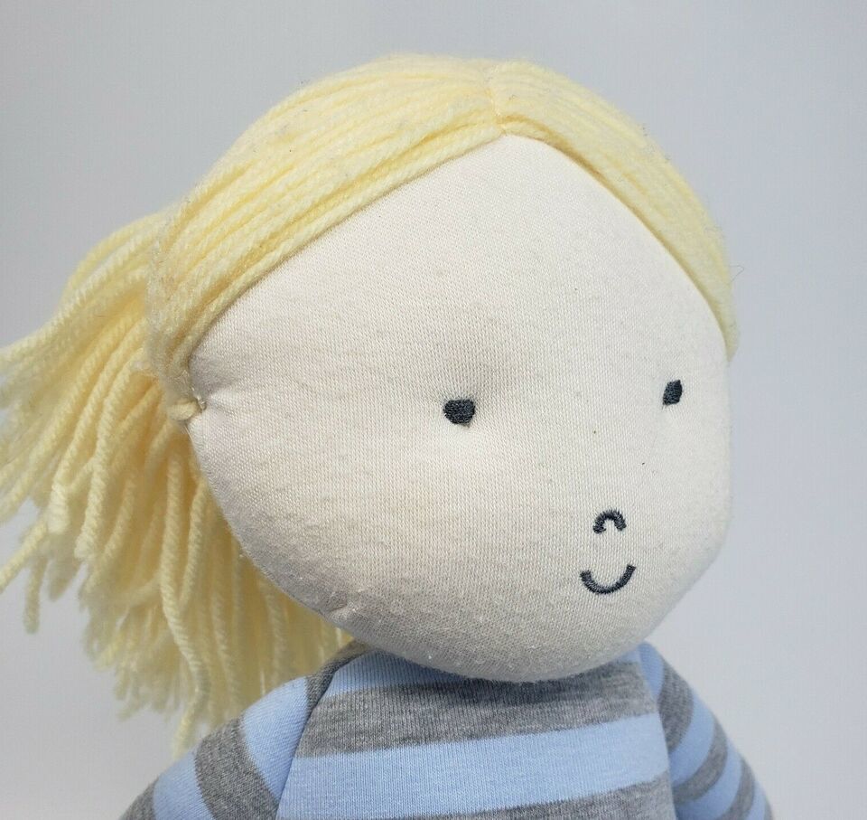 16" POTTERY BARN KIDS BLONDE GIRL BLUE STRIPES 2017 STUFFED ANIMAL PLUSH TOY Item image 3