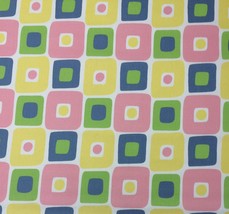 Premier Prints Illusions Pink Blue Green Geometric Squares Fabric 3.25 Yards - £25.66 GBP